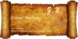 Zakar Márton névjegykártya