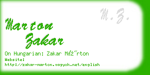 marton zakar business card
